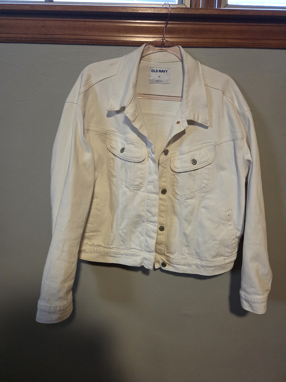 Old Navy Women's White Oversized Denim Jacket